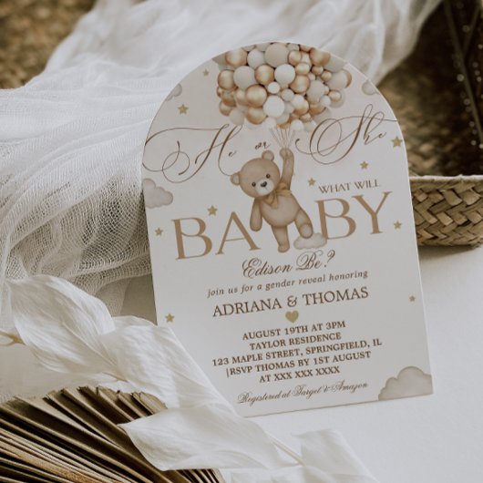 Teddy Bearジェンダーの発表 招待状