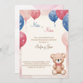 Teddy Bearジェンダースペインのリビール招待状 招待状 (正面/裏面)