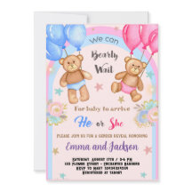 Teddy Bearジェンダーリビール招待状