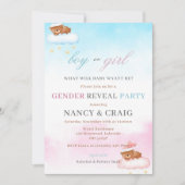 Teddy Bearジェンダーリビール招待状 男女兼用 招待状 (正面)