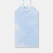 Teddy Bearバルーンブルーボーイベビーシャワーありがとう ギフトタグ (裏面)