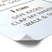 Teddy Bearバルーン最初の誕生日マイルストーン記号 ポスター (角)