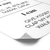 Teddy Bearバルーン最初の誕生日マイルストーン記号 ポスター (角)