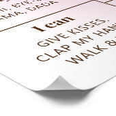 Teddy Bearバルーン最初の誕生日マイルストーン記号 ポスター (角)