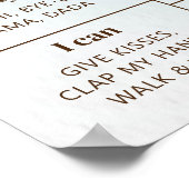 Teddy Bearバルーン最初の誕生日マイルストーン記号 ポスター (角)