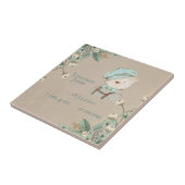 Teddy Bearフローラ名パーソナライズ誕生統計 タイル (側面)