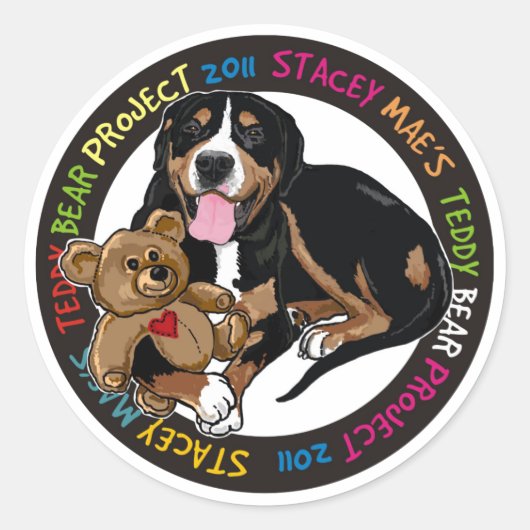 Teddy Bearプロジェクトステッカー ラウンドシール (正面)