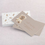 Teddy Bearベビーシャワーギフト登録名刺 名刺<br><div class="desc">甘い中性茶色の水の色テディベアテーマベビーシャワーギフト登録デザイン、私たちのテディベアベビーシャワー招待状と調整するために作成。自分カスタマイズの文字で一致する連絡製品のデザイナー – ここにスイート全体を表示： https://www.zazzle.com/collections/neutral_brown_teddy_bear_theme_baby_shower-119127699430031666 Copyright エレガント招待状,  all rights reserved.</div>