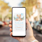 Teddy Bearベビーシャワーベアをテーマにした 招待状