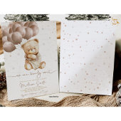 Teddy Bearベビーシャワー私たちは心から待つことができる 招待状