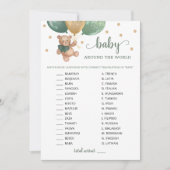 Teddy BearベビーAround the World Baby Shower Card 招待状 (正面)