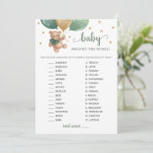 Teddy BearベビーAround the World Baby Shower Card 招待状 (スタンド正面)
