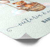 Teddy Bearホットエアバルーン赤ちゃんシャワーへようこそ ポスター (角)