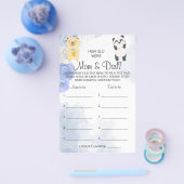 Teddy Bearママとパパのシャワーゲームカードの年齢 チラシ (シングル)