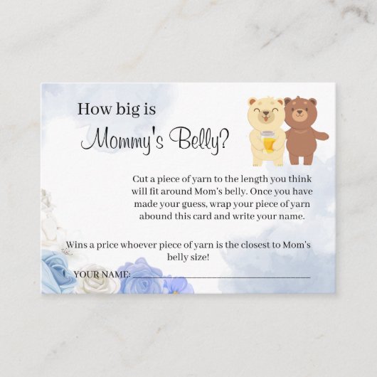 Teddy Bearママのベリーシャワーゲームカード プレイスカード (正面)