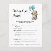 Teddy Bear価格ベビーシャワーゲームカードを推測 招待状 (正面)