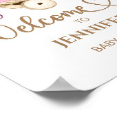 Teddy Bear女の子の赤ちゃんシャワー歓迎ポスター ポスター (角)