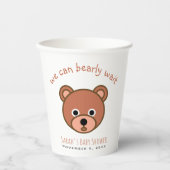 Teddy Bear我々は愛らしい少年の赤ちゃんシャワーを待つことができる 紙コップ (正面)