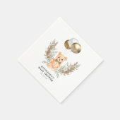 Teddy Bear我々は真摯に待つことができるニュートラルベビーシャワー スタンダードカクテルナプキン (角)