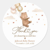 Teddy Bear我々は赤ちゃんシャワーの好意を待つことができる ラウンドシール (正面)