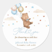 Teddy Bear我々は赤ちゃんシャワーの好意を待つことができる ラウンドシール (正面)