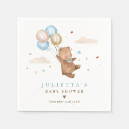 Teddy Bear我々は赤ちゃんシャワーの装飾を待つことができる スタンダードカクテルナプキン