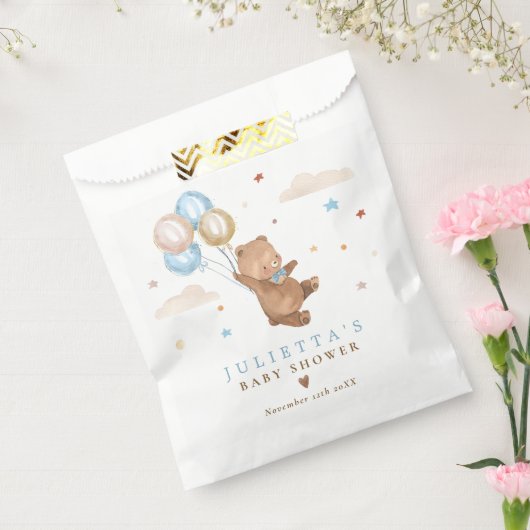 Teddy Bear我々は赤ちゃんシャワーの装飾を待つことができる フェイバーバッグ (封をした状態)