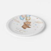 Teddy Bear我々は赤ちゃんシャワーの装飾を待つことができる ペーパープレート (アングル)