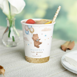 Teddy Bear我々は赤ちゃんシャワーの装飾を待つことができる 紙コップ