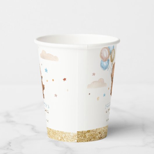 Teddy Bear我々は赤ちゃんシャワーの装飾を待つことができる 紙コップ (右)