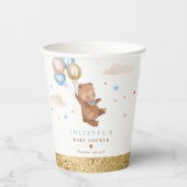 Teddy Bear我々は赤ちゃんシャワーの装飾を待つことができる 紙コップ (正面)