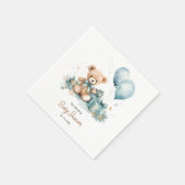 Teddy Bear我々は赤ちゃんシャワーを待つことができる スタンダードカクテルナプキン (角)