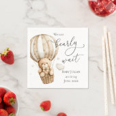 Teddy Bear我々は赤ちゃんシャワーを待つことができる スタンダードカクテルナプキン (インサイチュ)