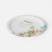 Teddy Bear我々は赤ちゃんシャワーを待つことができる ペーパープレート (アングル)