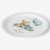 Teddy Bear我々は赤ちゃんシャワーを待つことができる ペーパープレート (アングル)
