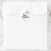 Teddy Bear我々は赤ちゃんシャワーを待つことができる ラウンドシール (バッグ)