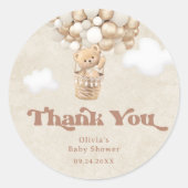 Teddy Bear我々は赤ちゃんシャワーを待つことができる ラウンドシール (正面)
