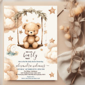 Teddy Bear我々は赤ちゃんシャワーを待つことができる 招待状