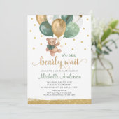 Teddy Bear我々は赤ちゃんシャワーを待つことができる 招待状 (スタンド正面)