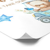 Teddy bear我々はbearly待つことができるベビー好意サイン ポスター (角)