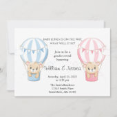 Teddy Bear熱気球ジェンダーの発表 招待状 (正面)