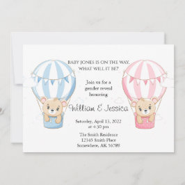 Teddy Bear熱気球ジェンダーの発表 招待状