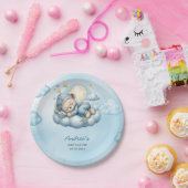 Teddy Bear男の子の赤ちゃんシャワー ペーパープレート (パーティー)