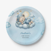 Teddy Bear男の子の赤ちゃんシャワー ペーパープレート (正面)