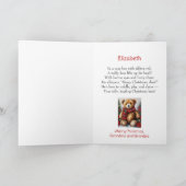 Teddy Bear祖父母からのクリスマスの名前を追加 カード (内部)