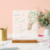 Teddy Bear緑のベビーシャワーカード&ギフト アクリルサイン (ウェディング)