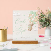 Teddy Bear緑のベビーシャワーカード&ギフト アクリルサイン (ウェディング)