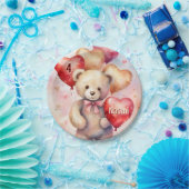 Teddy Bear誕生日追加の名前と年齢 ペーパープレート (パーティー)