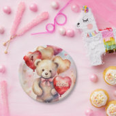 Teddy Bear誕生日追加の名前と年齢 ペーパープレート (パーティー)