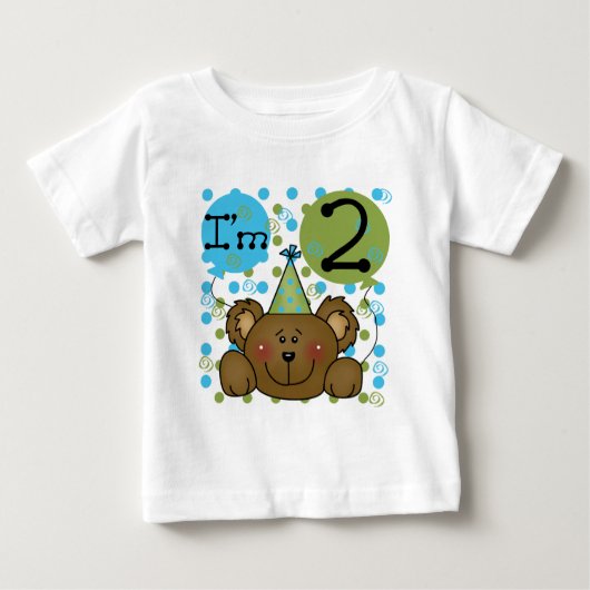 Teddy Bear誕生日Tシャツとギフト ベビーTシャツ (正面)